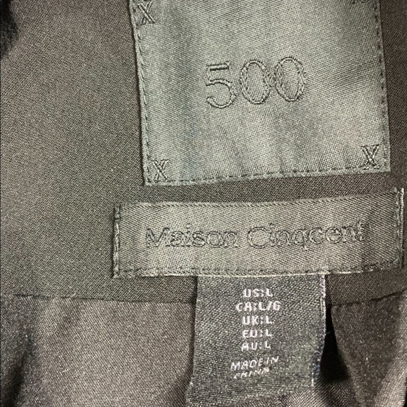 Maison Cinqcent 500 Black Belted Trench Coat Jacket Blazer - Picture 5 of 11